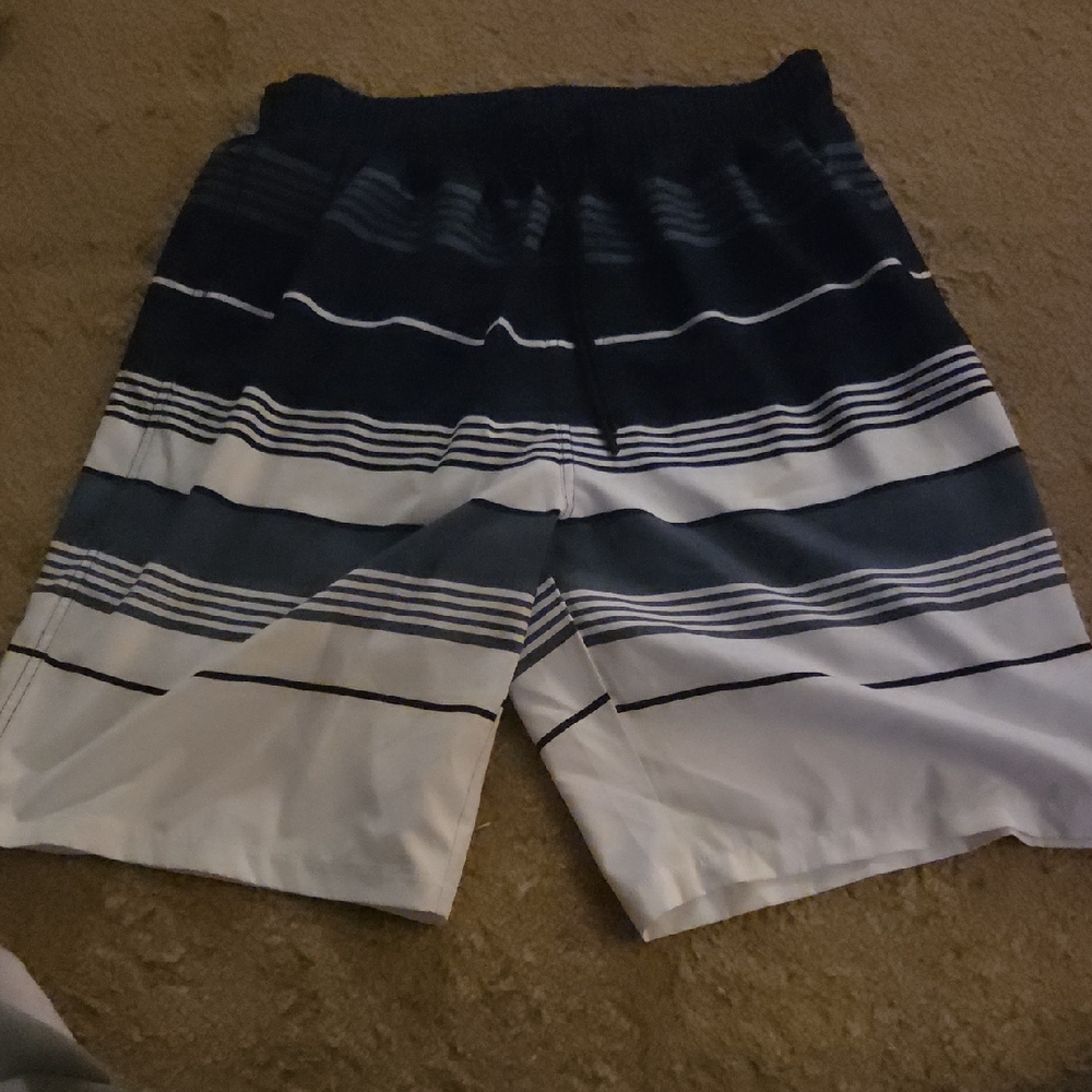 Striped Black and White Swiming Truncks